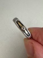 Vintage 925 Silber Ring, Zweifarbig: ca. 54