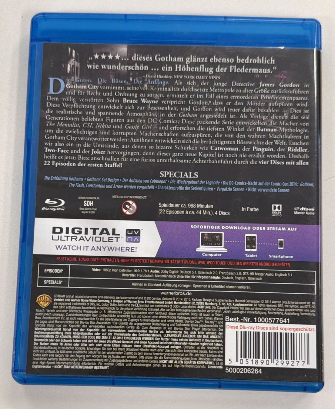 Tutti i DVDs: DIE KOMPLETTE ERSTE STAFFEL GOTHAM BLU-RAY – Usato da Zürich venduto da freioccasionen 3