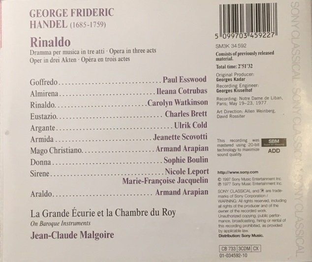 CDs: Händel - Rinaldo – Gebraucht aus Grüningen von azulamarillo 1