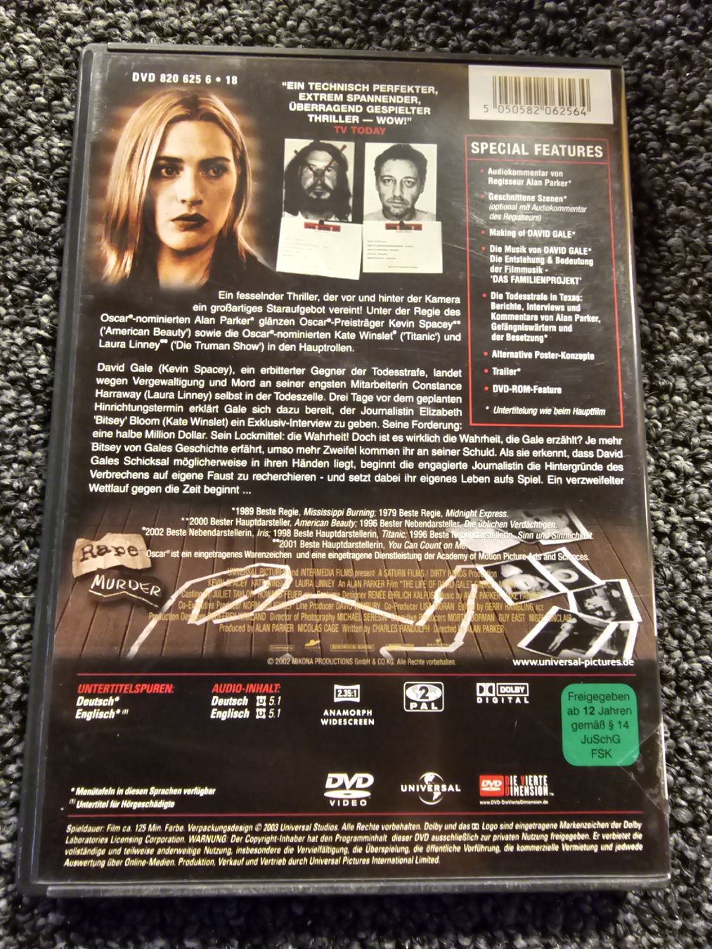 Tutti i DVDs: Das Leben des David Gale (21147) – Usato da Ruswil venduto da jan_bxl5 1