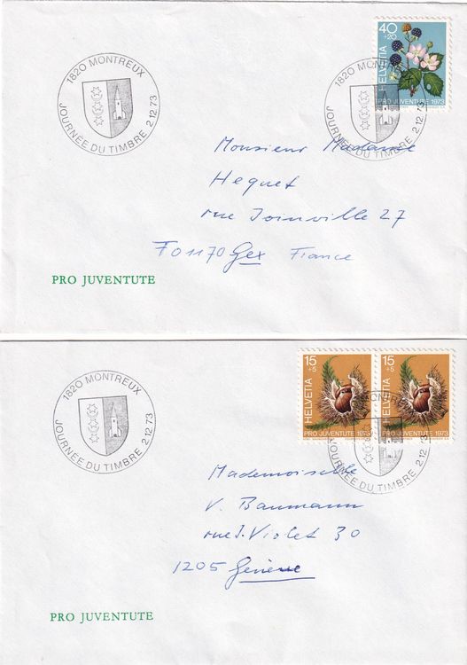 Tutti i francobolli: Tag der Briefmarke 1973 1820 Montreux 2.12.1973 – Usato da Birsfelden venduto da Sakurajima
