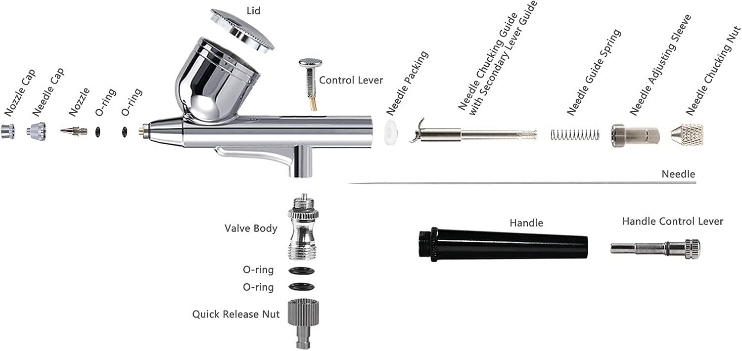 Tutti gli attrezzi: Airbrush-Pistole Set 0.3mm – Nuovo e nell'imballaggio originale da Geneve venduto da Titi2008 5
