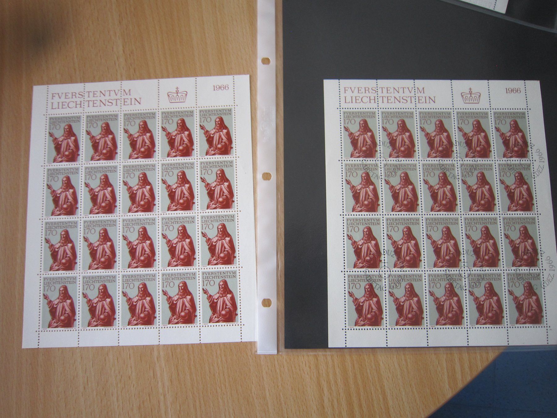 Alle Briefmarken: 1966 Blöcke postfrisch und ET Lichtenstein – Gebraucht aus Giubiasco von sal_9j6w 4