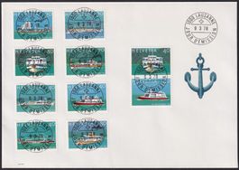 1978: W51-W58, Lemanex +10 Werte mit ET-Vollstempel a. FDC!