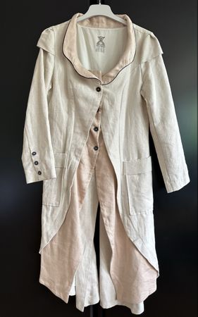 Veste Jayko, taille 38, lin, beige et rosé