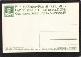 Bundesfeierkarte 1916 ,  Nr. 14o lila ohne Wertz. Aufdruck