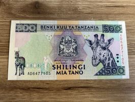 Tansania 500 Shilling Banknote - Seltenes Sammlerstueck!