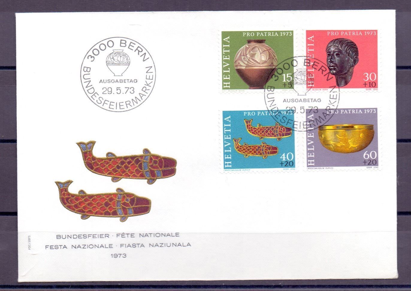 Tutti i francobolli: CH FDC Pro Patria Satz 1973 – Nuovo e nell'imballaggio originale da Koblenz venduto da Markenhimmel