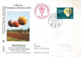 BALLONBRIEF TOBLERONE FREIBALLON-WETTFAHRT 1979 - AX233