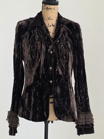 Vintage Damen Blazer Jean Coste Samt braun