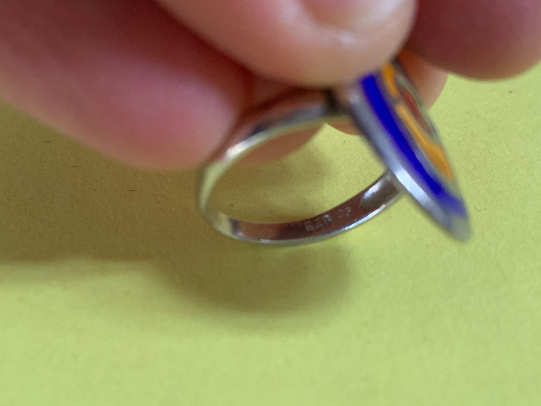 Anelli: Silber -Emaillierter Ring gr. 57 – Usato da Dittingen venduto da Bellevista 2
