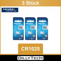 Renata CR1025 Lithium Knopfzellenbatterie - 3 Stk.