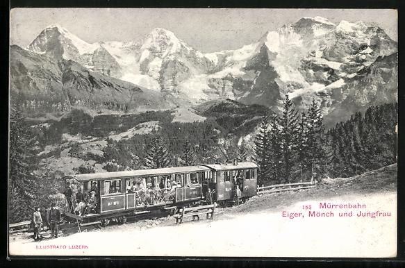 Cartoline postali: Blick von der Mürrenbahn auf Eiger, M – Usato da Berlin venduto da bartko-reher