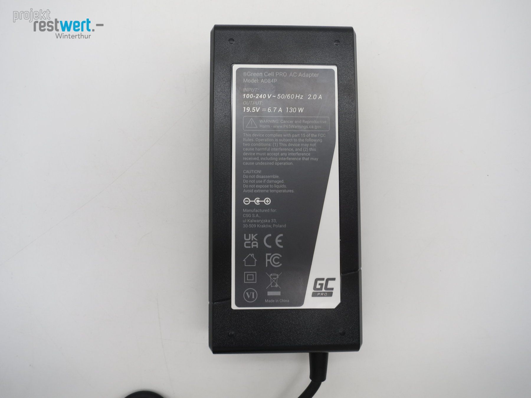 Ladegerät: GREEN CELL Pro Notebook-Netzteil Dell 130W – Neu (gemäss Beschreibung) aus Winterthur von Restwert_Winterthur 1