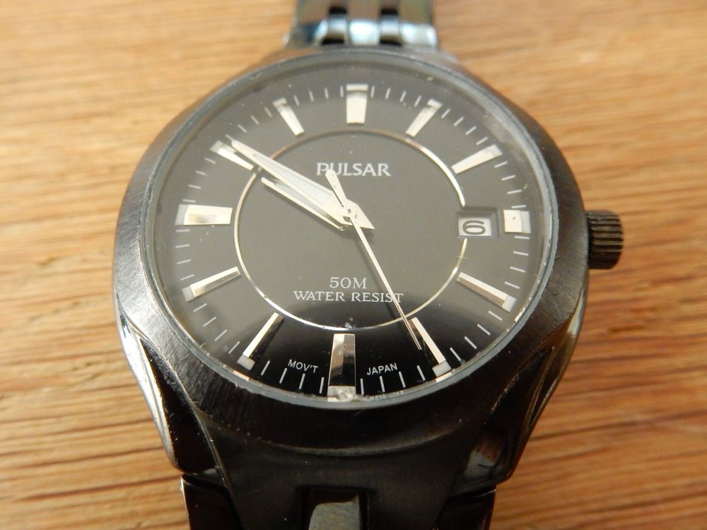 Schwarze Pulsar Herren Armbanduhr, (Gebraucht) in Balsthal für CHF