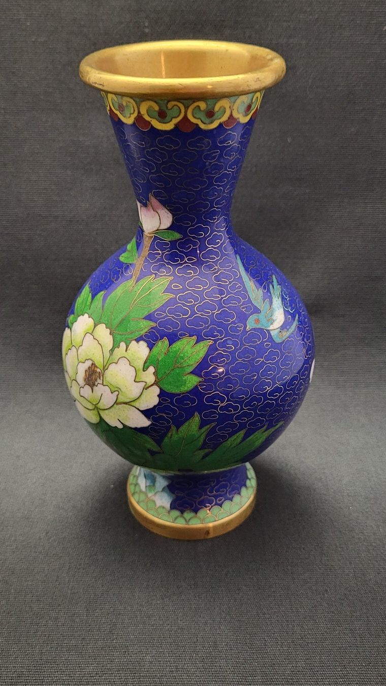Vasi & Recipienti: Cloisonne-Vase Dunkelblau – Usato da Basel venduto da spinne02 3
