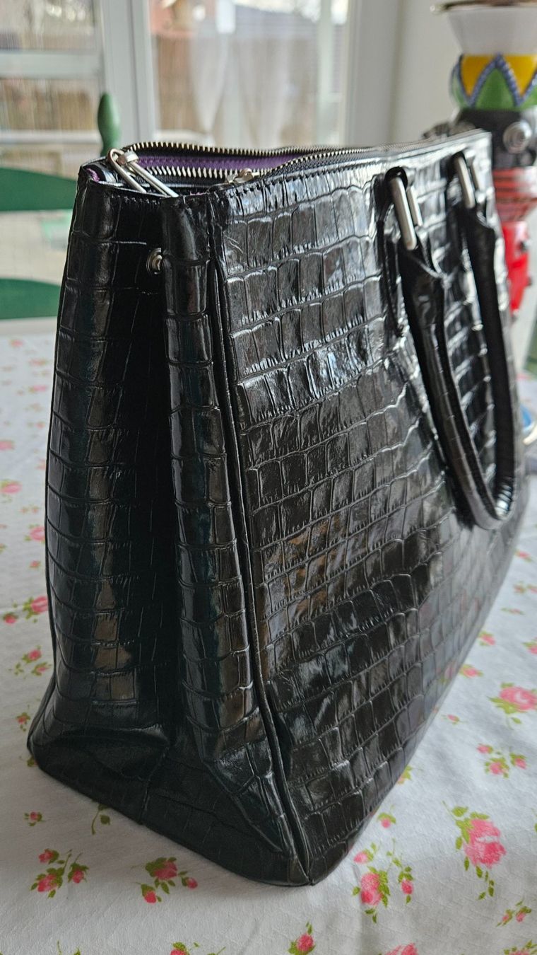 Navyboot Borse da donna: Navyboot Ledertasche, schwarz, Krokostyle, – Nuovo (secondo la descrizione) da Frick venduto da lichtsignal12 3