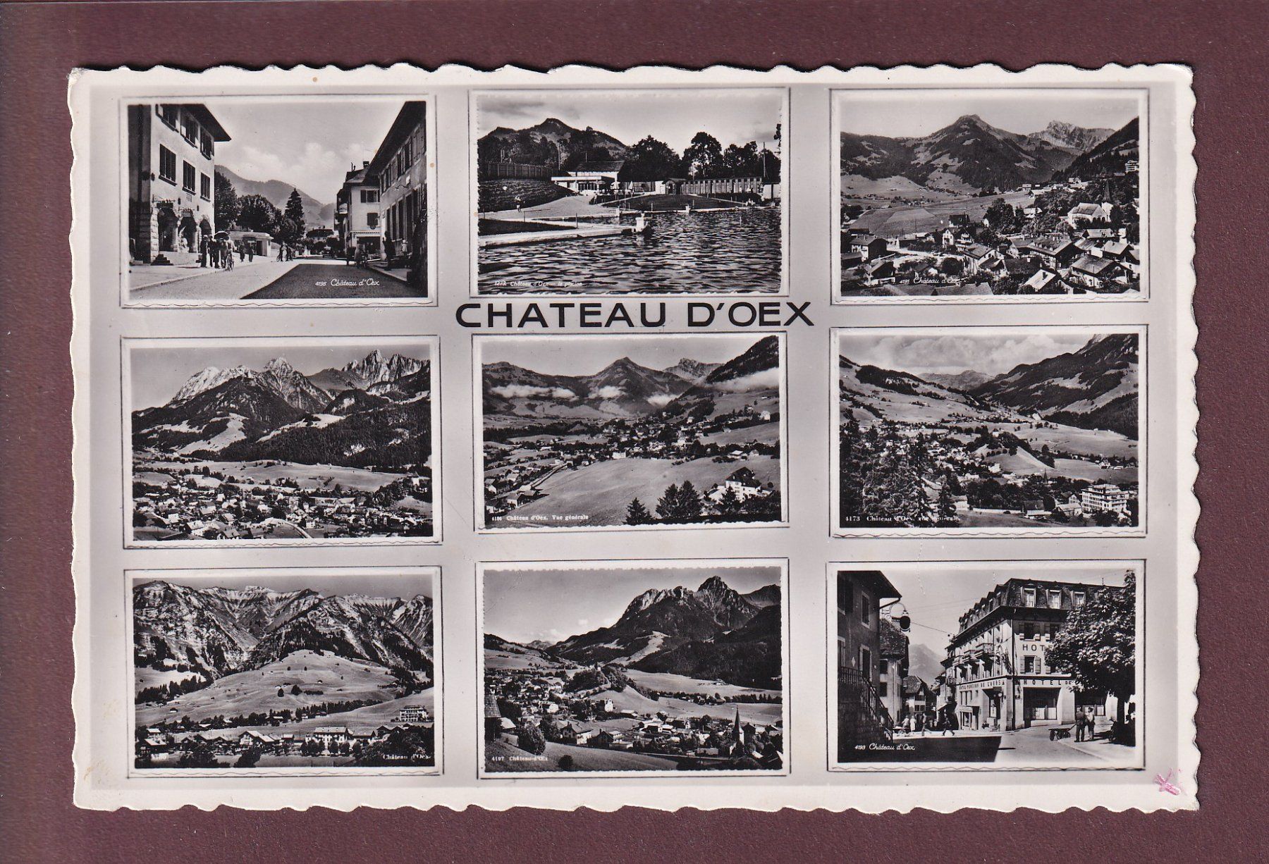 Cartoline postali: CHÂTEAU D'OEX - 9 images - 1946 – Usato da Pully venduto da nicecards