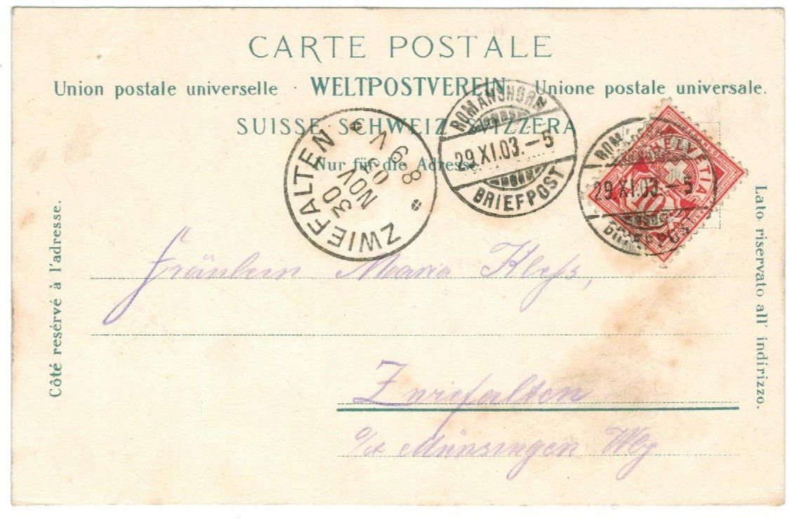 Ansichtskarten: AK Romanshorn 1903 – Gebraucht aus Zürich von Tolima194 1