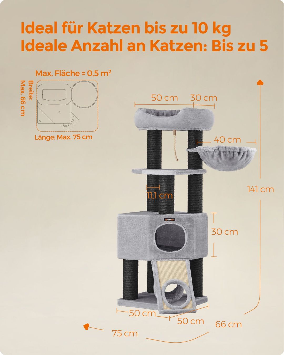 Tiragraffi: Kratzbaum Groß Katzenbaum LUMIVIA – Nuovo (secondo la descrizione) da Lachen SZ venduto da MAMORU-MOEBEL 5