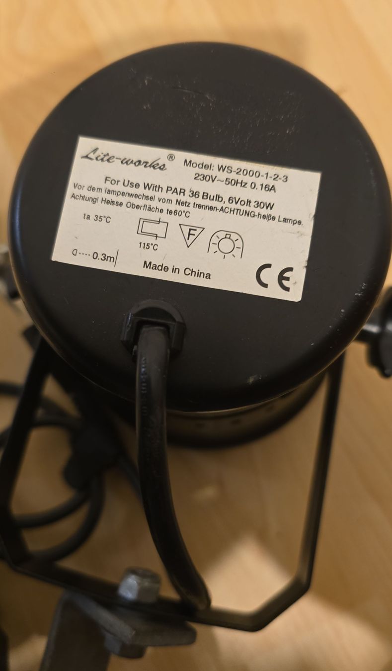 Lampade: Lite-works WS-2000-1-2-3 PAR 36 Bulb Light - Stage Ready – Usato da Studen BE venduto da tha_dhp8