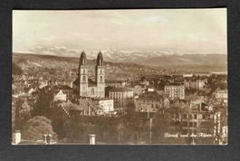 AK Zürich und die Alpen