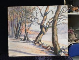 Huile sur panneau signée