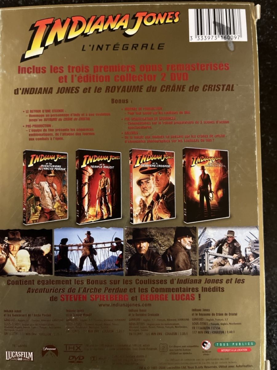 Tutti i DVDs: Indiana Jones 1,2,3,4 + Benjamin Gates 1,2 – Usato da Riaz venduto da Palu22 1