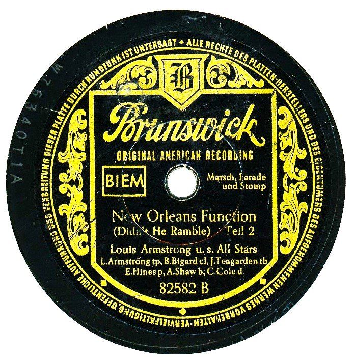 Vinyles: Louis Armstrong, legendäre Schellackplatte – D'occasion à Hemishofen par Phonomandy 1
