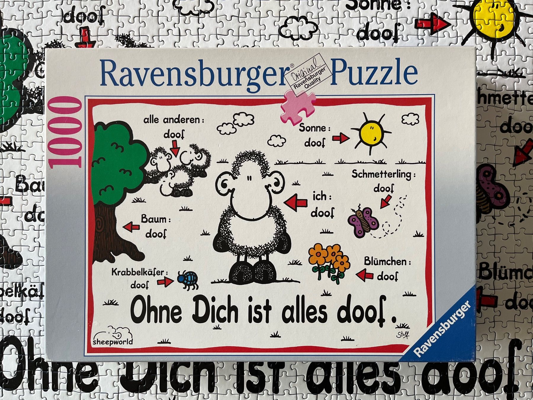 Ravensburger Puzzle: Sheepworld Puzzle "Ohne Dich ist alles doof" – Usato da Zürich venduto da Gurkis