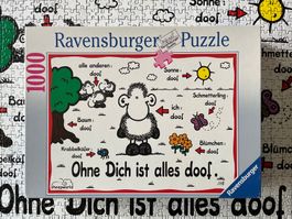 Sheepworld Puzzle "Ohne Dich ist alles doof"