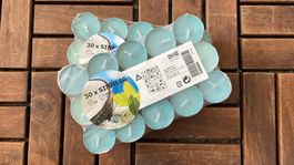 🕯️IKEA SINNLIG Teelichter – 60 Stück – Hellblau – 4 Std.🕯️