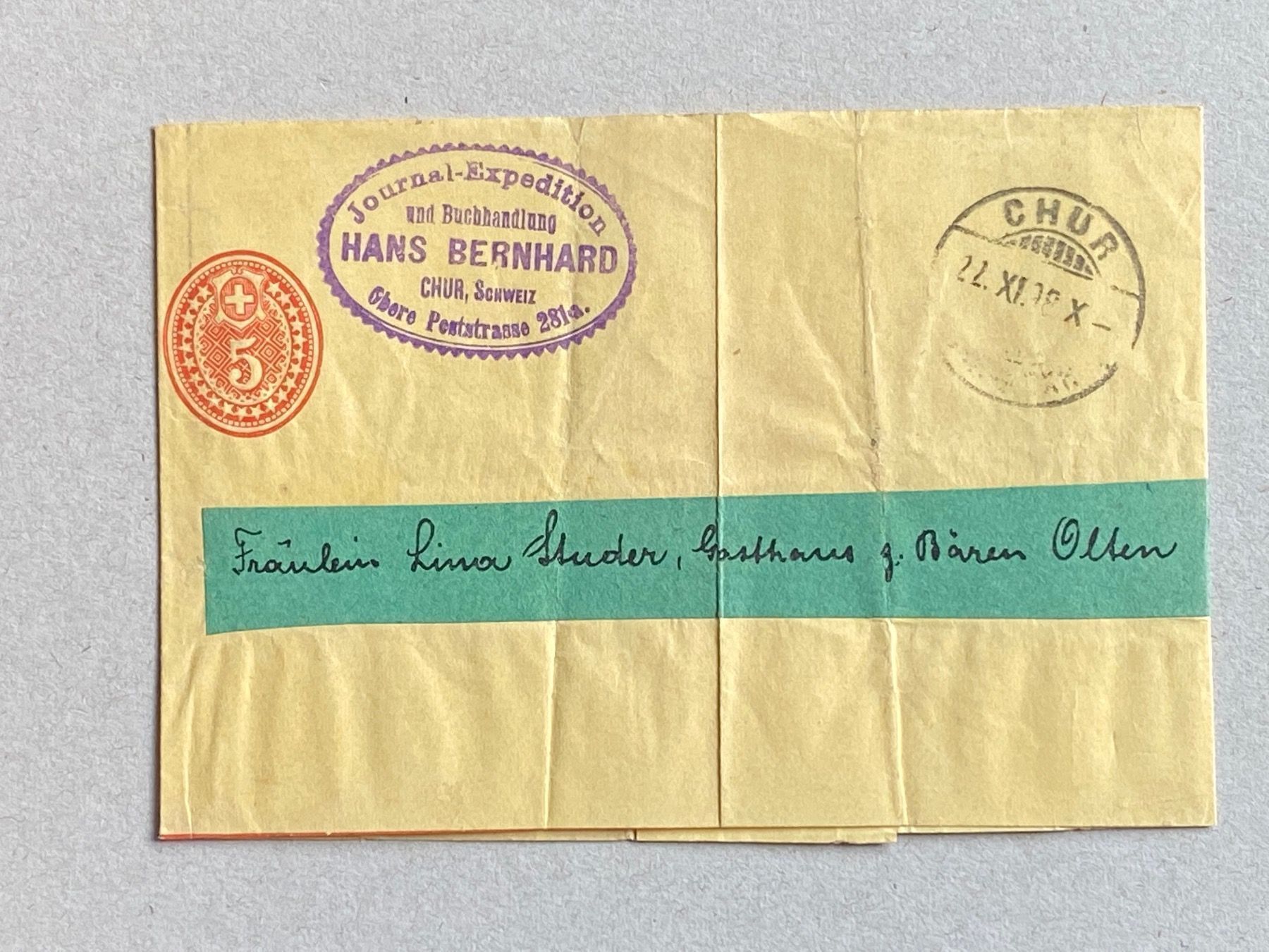 Alle Briefmarken: Zeitungsband Chur Olten – Gebraucht aus Aarau von hilde47