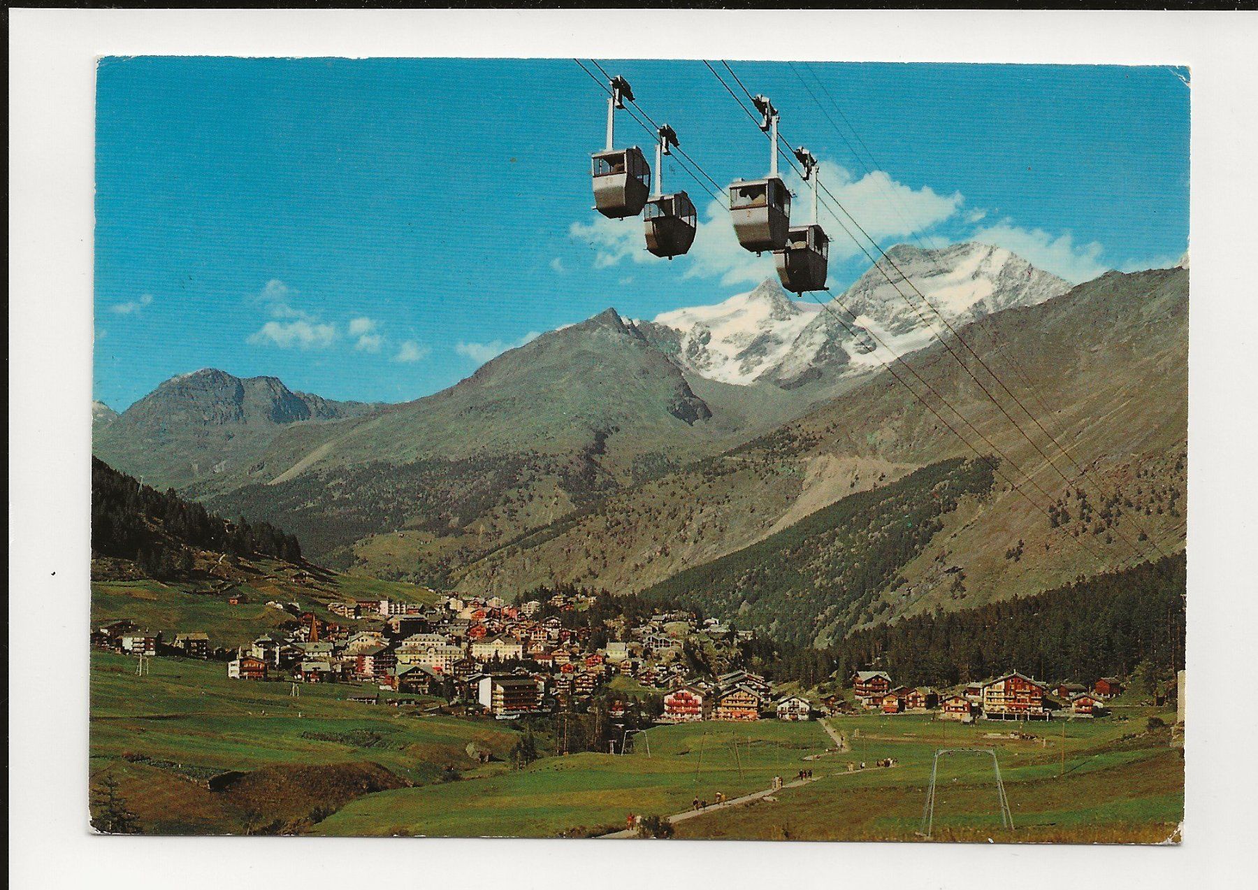 Ansichtskarten: AK 1976 Saas-Fee Luftseilbahn Längfluh – Gebraucht aus Greifensee von 315WDO