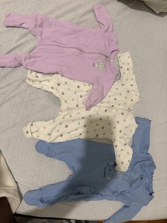 Baby Sleepsuits Bundle, Cotton, Size 0-3 Months, 3 pcs