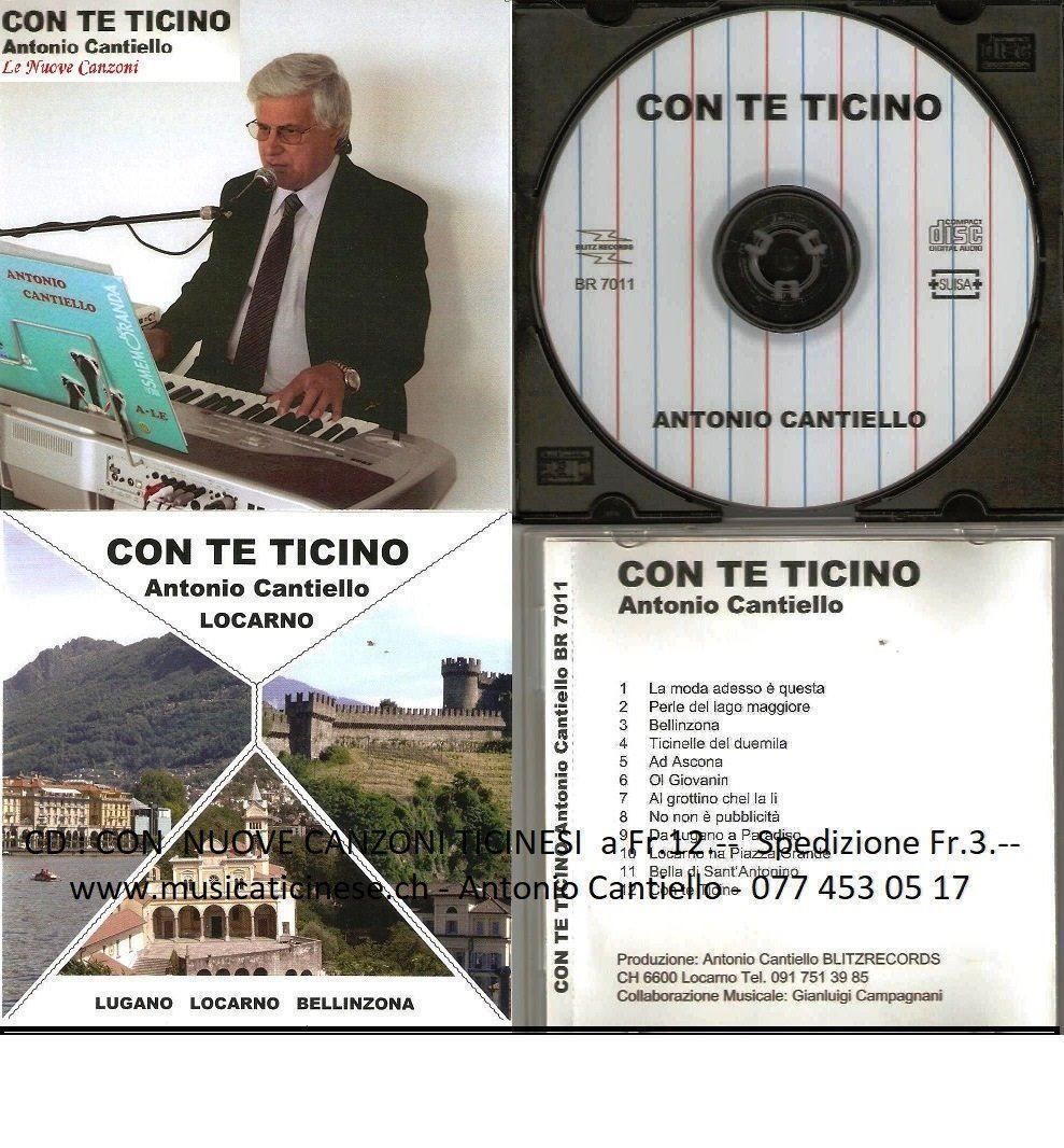 CD: TICINO  CD con NUOVE CANZONI – Nuovo e nell'imballaggio originale da Locarno venduto da Antonio41
