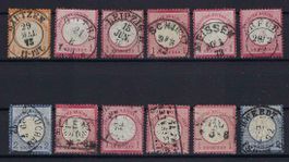 Deutsches Reich 1872 Schild verschiedene topp Werte gest.
