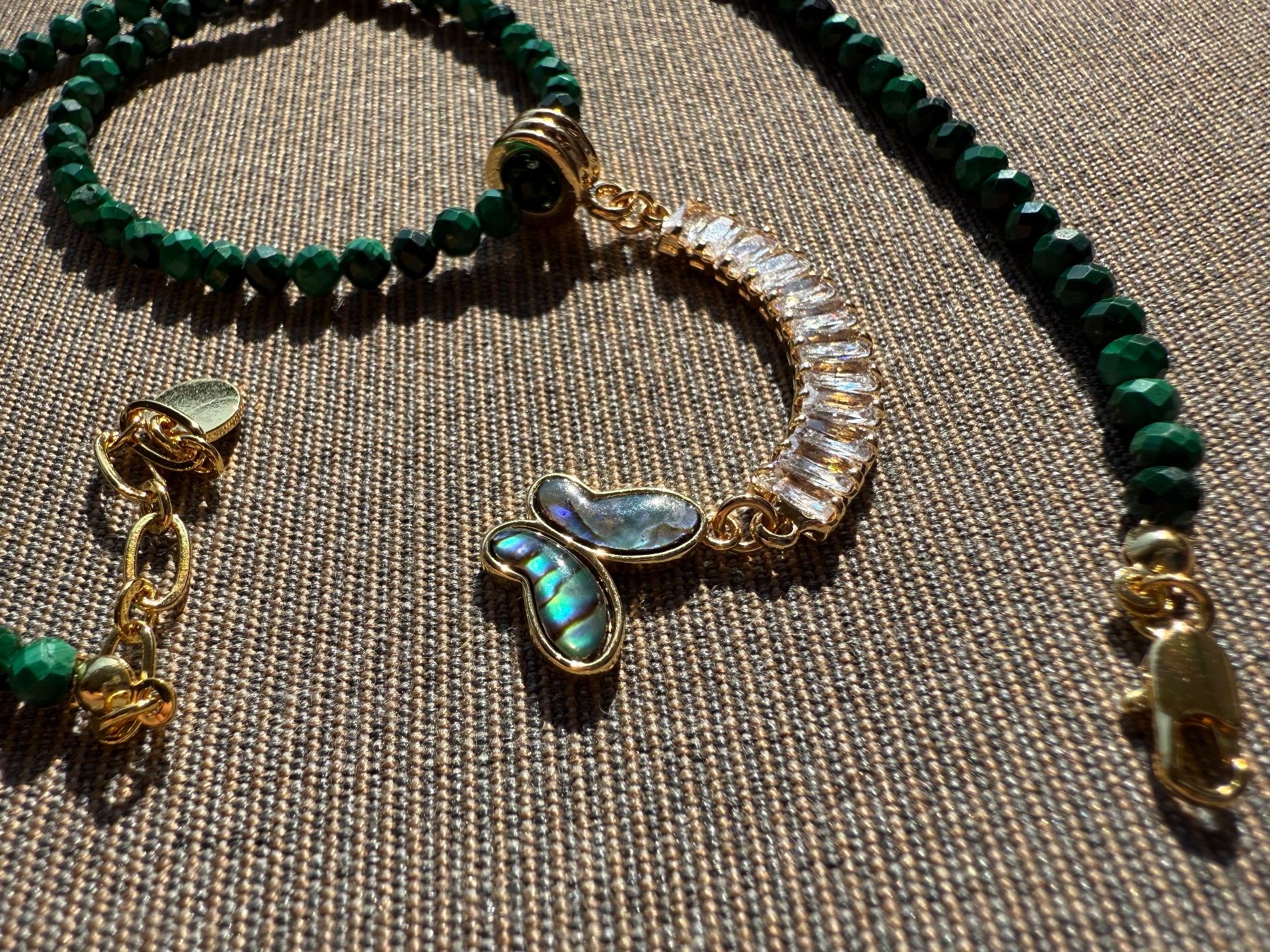 Catenine: Malachit Kette Halskette Collier Schmetterling Halsschmuck – Nuovo (secondo la descrizione) da Rotkreuz venduto da beltraum 6