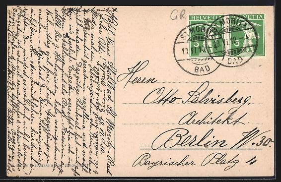 Cartes postales: AK St. Moritz, Teilansicht, 1910 – D'occasion à Berlin par bartko-reher 1