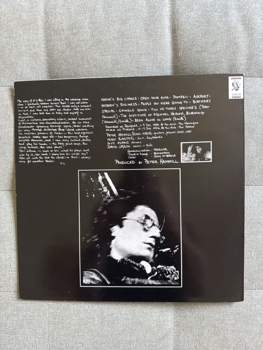 Dischi in vinile: Vinyle Peter Hammill Nadir's Big Chance Van der Graaf  – Usato da St-Légier-Chiésaz venduto da My_favorite_shop 1