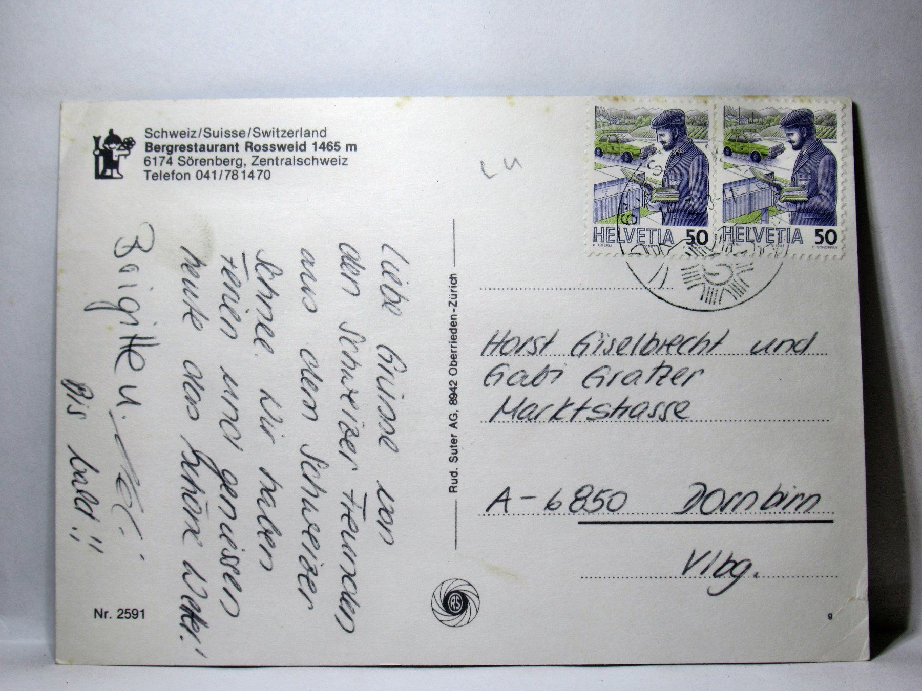Cartes postales: Sörenberg , Bergrestaurant Rossweid 1998 – D'occasion à Grenchen par Bluemchen1900 1