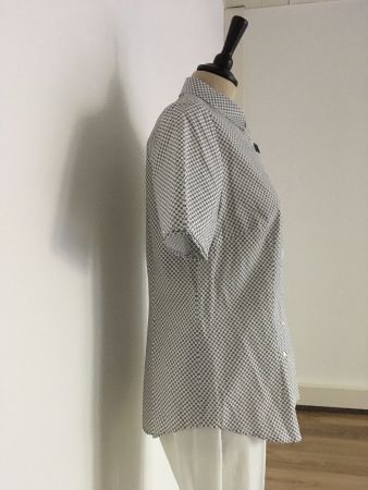 B.M. Company Kurzarm Bluse Fiona BW Muster weiss schwarz 40