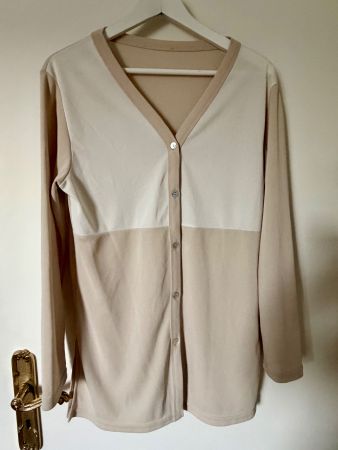 Gilet fin beige et crème made in France taille 42