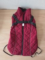 Warmer Hundemantel mit integriertem Geschirr Dunkelrot Gr.60