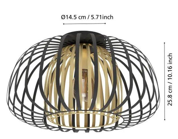 Eglo Kronleuchter & Deckenlampen: EGLO Deckenleuchte ENCINITOS Schwarz/Gold – Gebraucht aus Malters von Bw4 3