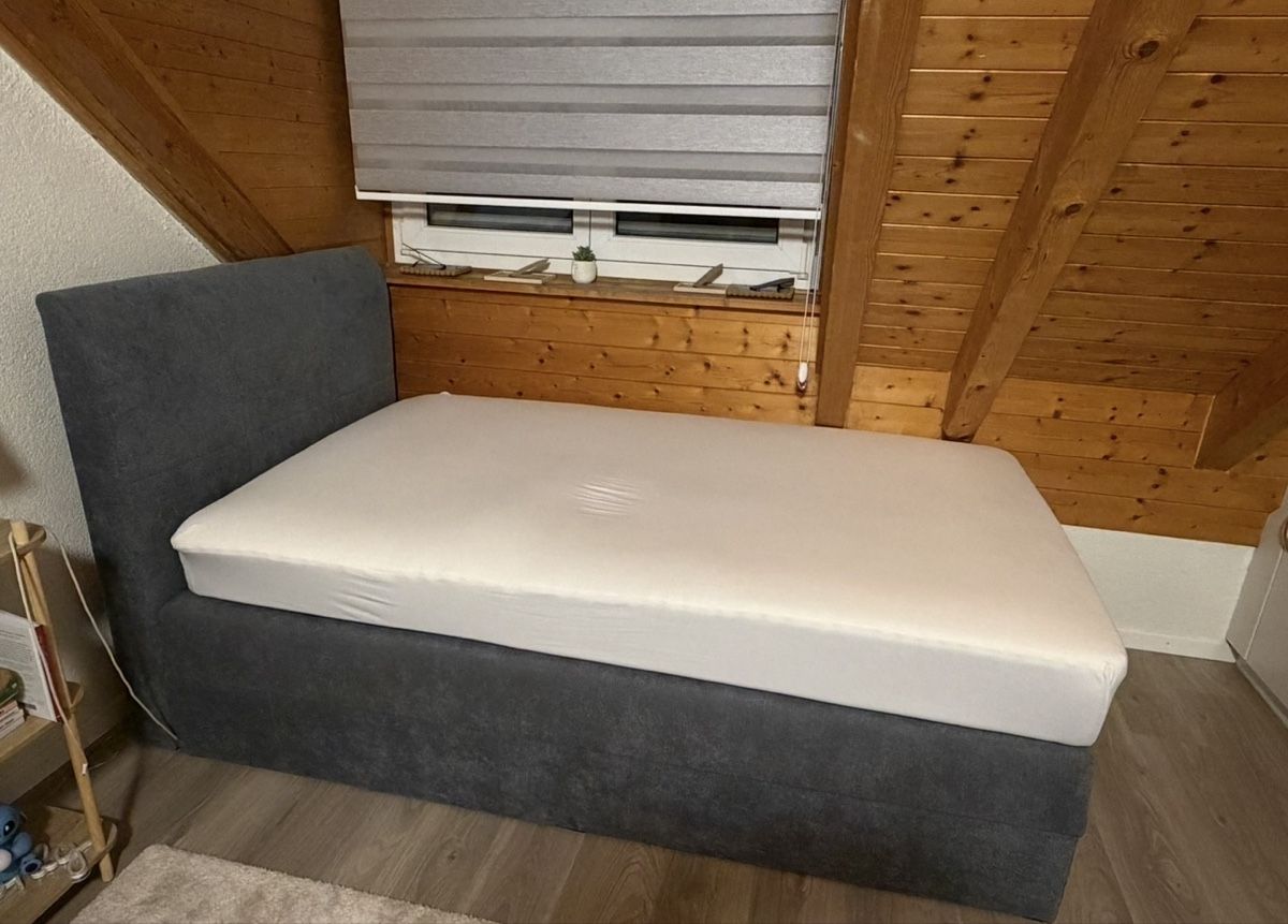 Lits: Boxspringbett grau 120x200 mit staurraum – D'occasion à Spreitenbach par y20_ 1