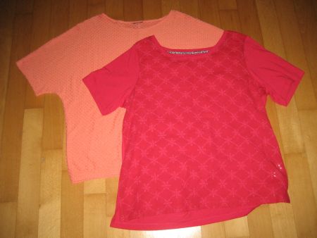 Shirts, 2 Stück, col. lachs und dunkelrosa