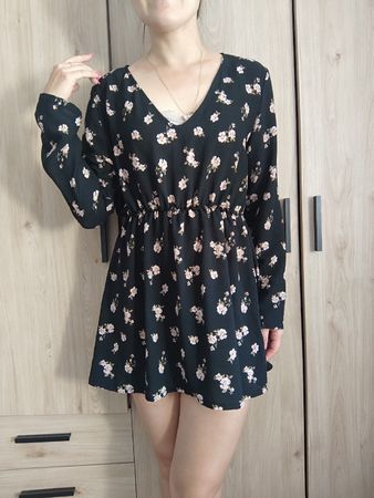 Zebra Dress Floral Print Long Sleeve XL Made in Italy