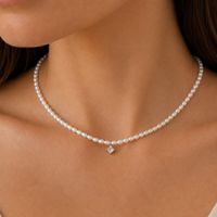 Baby Süsswasser Perlen & Swarovski Halskette Collier 42 cm