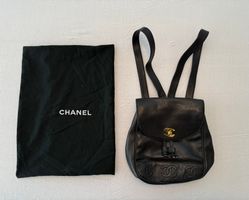 Chanel Rucksack Vintage Schwarz Leder Top Zustand!
